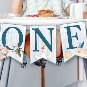 Farm First Birthday Decorations Boy | Farm First Birthday Banner | Farm Birthday Decorations  | Farm Birthday Party Sign PRINTABLE