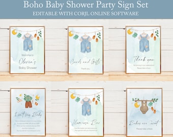 Boy Baby Shower Decorations DIY PRINTABLE, Editable Boy Baby Shower Decor Party Signs, Boy Shower Decor, Boy Shower Party Decorations