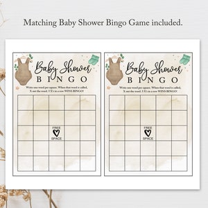 Boy Baby Shower Invitation Bundle Set DIY PRINTABLE, Boho Baby Shower Bundle, Baby Clothes Shower Mega Bundle Invitation Set, Shower Games image 4