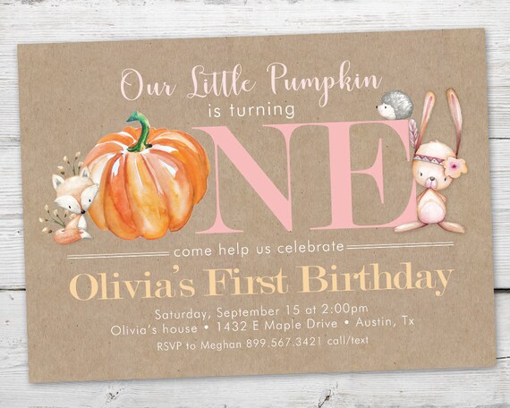 Little Pumpkin Birthday Invitation, Little Pumpkin First Birthday Invitation, PRINTABLE, Little Pumpkin Birthday Invite, Pumpkin Invitation Il_570xn