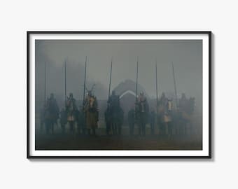 Trial of the Seven Poster, Medieval Knight Wall Art, Dark Fantasy Cinematic Print, Moody Warrior Decor