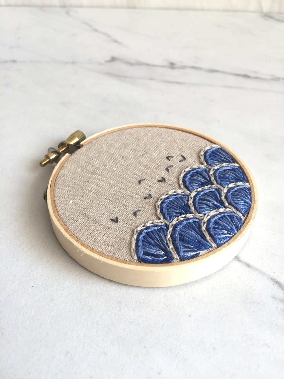 Ocean Waves embroidery. Sea wall art. Nature embroidery. Etsy