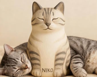 Cat urn handmade ceramic pet memorial urn personalized Siamese cat shaped jar Ragdoll ashes keepsake bespoke feline tribute colorpoint art