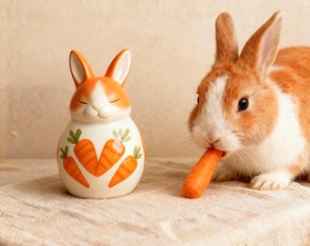 Custom Rabbit Urn, Handcrafted Bunny Urn, Ceramic Urn for Ashes, Pet Memorial Keepsake, Personalized Rabbit Ashes Jar