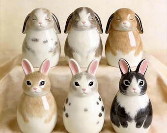 Minimalist Rabbit Urn Handmade Ceramic Pet Memorial Clean Design Bunny Shape Personalized Ashes Keepsake Custom Pottery