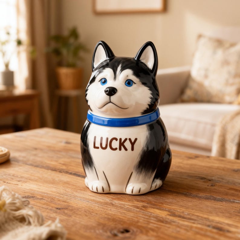 Bespoke Big Dog Urn Cremation Ashes for Pet Loss Handmade Ceramic Dog Shape Urn Custom Big Dog Breed Cartoon Style Mother's Day Memorial image 4