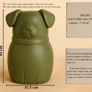 Handmade German shepherd urn featuring bold black fur patterns, expressive almond-shaped eyes, and upright ears. The name “Rio” is painted proudly across the chest, matched with a hand-glazed brown collar. Inspired by real pet photos, the design combines warmth, color, and individuality to capture the essence of a loyal companion. A bespoke cremation urn that doubles as heartfelt artwork for your home.