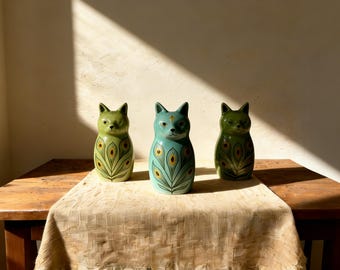 Moon and Stars Cat Urn for Ashes, Black Gold Handmade Underglaze Ceramic Pet Memorial Urn, Hand Painted Custom Cat Keepsake