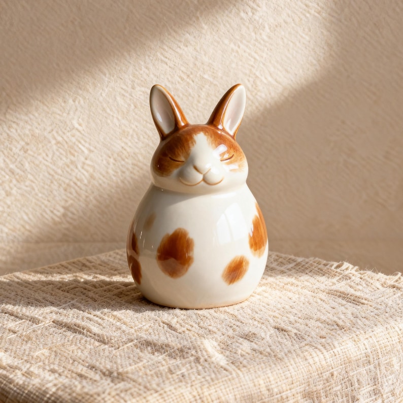 Handcrafted bunny urn for ashes featuring vibrant orange glaze with green grass hand-painted detail, celebrating a rabbit’s life close to nature. Ceramic rabbit urn personalized for pet memorial, custom pottery keepsake made for bunny lovers. Perfect ashes urn for rabbit owners, inspired by fields, hay, and carrot patches. Unique handmade pottery pet urn gift for pet loss, personalized design for rabbit remembrance.
