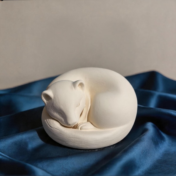 Bespoke Ferret Memorial Urn, Pottery Sleeping Pose Keepsake, Personalized Sympathy Gift