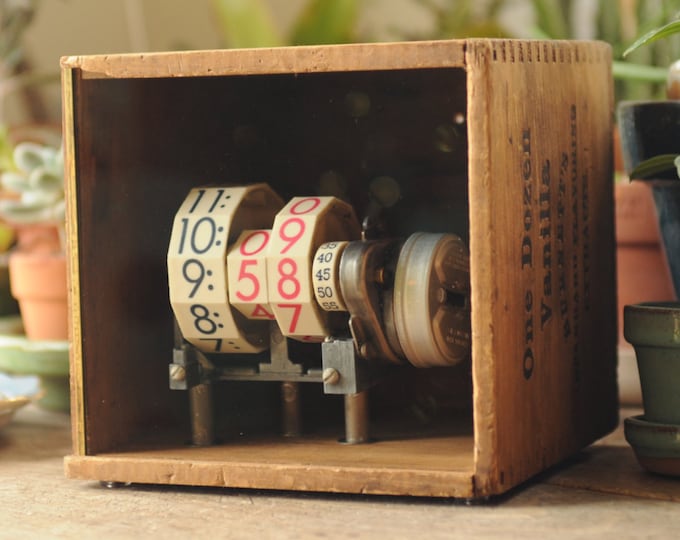 Clock in a Box No. 015 Vintage Clock in Wooden Box RESERVED Etsy