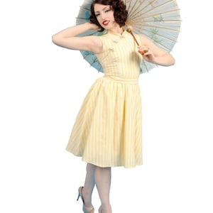 Ready to ship The Wanderer 50&#39;s Style Dress with Mandarin Collar in Yellow