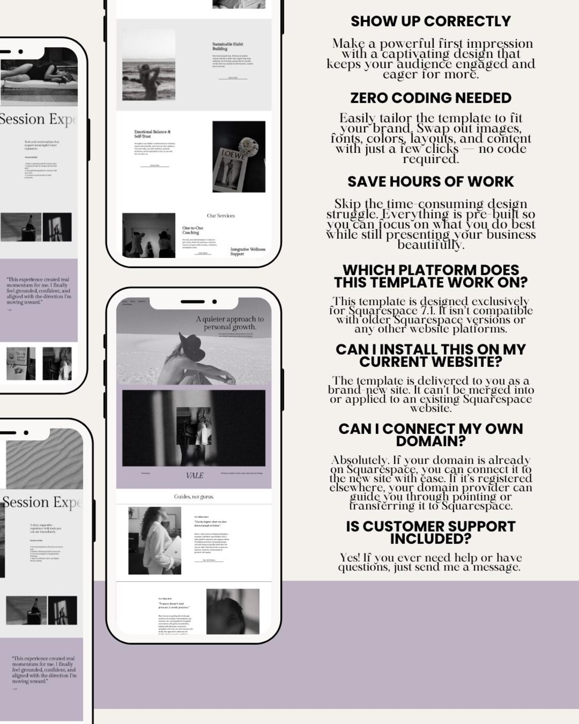 Squarespace Website Template Wellness, Health Coach, Therapists Etsy