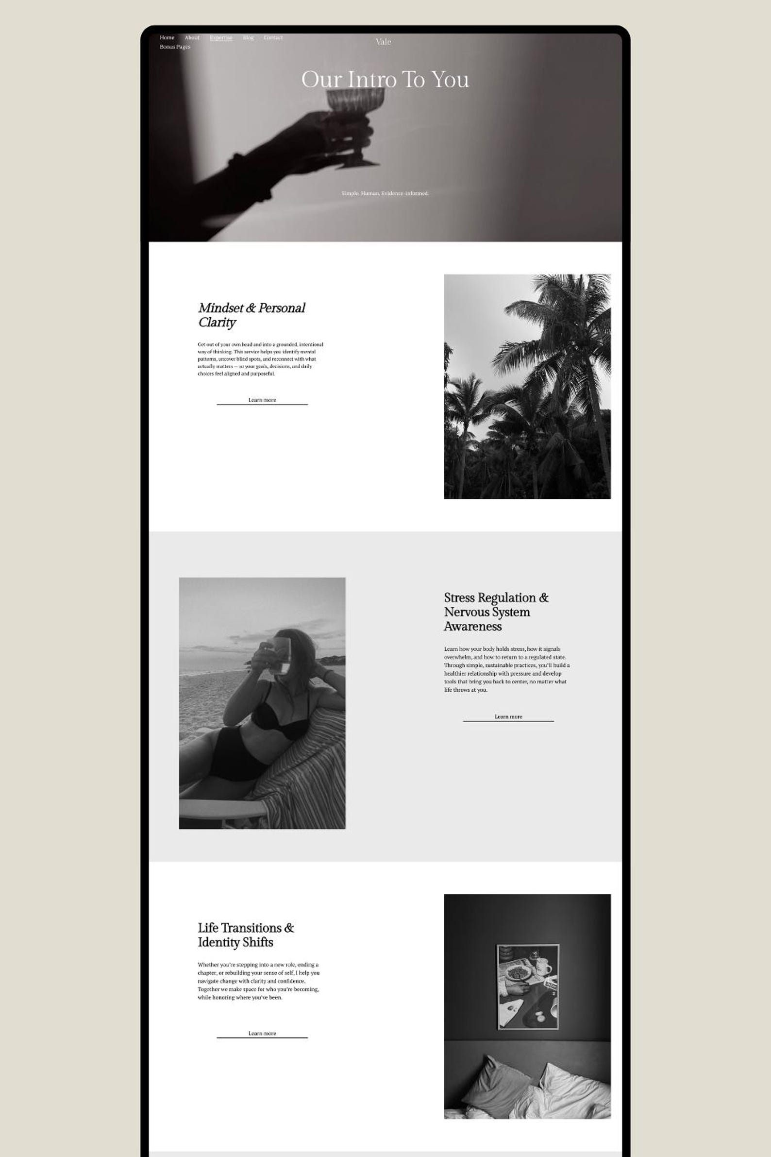Squarespace Website Template Wellness, Health Coach, Therapists Etsy