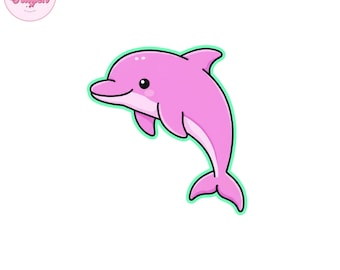 Kawaii Dolphin Cookie Cutter STL, Smiling Ocean Animal Baking Stamp (Digital Download)