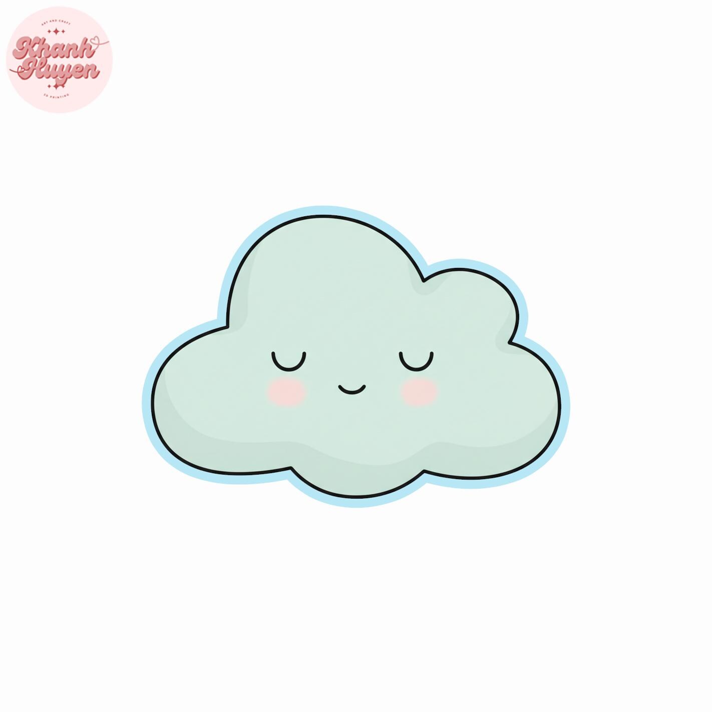 Sleeping Cloud Cookie Cutter STL, Baby Shower Cookie Stamp (digital ...