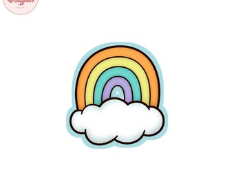 Regenbogen-Wolke-Ausstechform STL | Wetter Back Stempel (Digitaler Download)