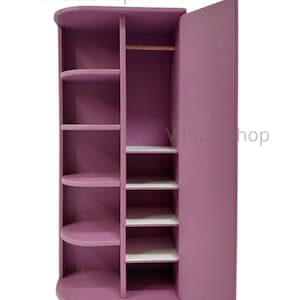 Puppenkleiderschrank 1:6 PDF-Plan mit Regalböden und Platz zum Aufhängen - Schritt-für-Schritt-Anleitung