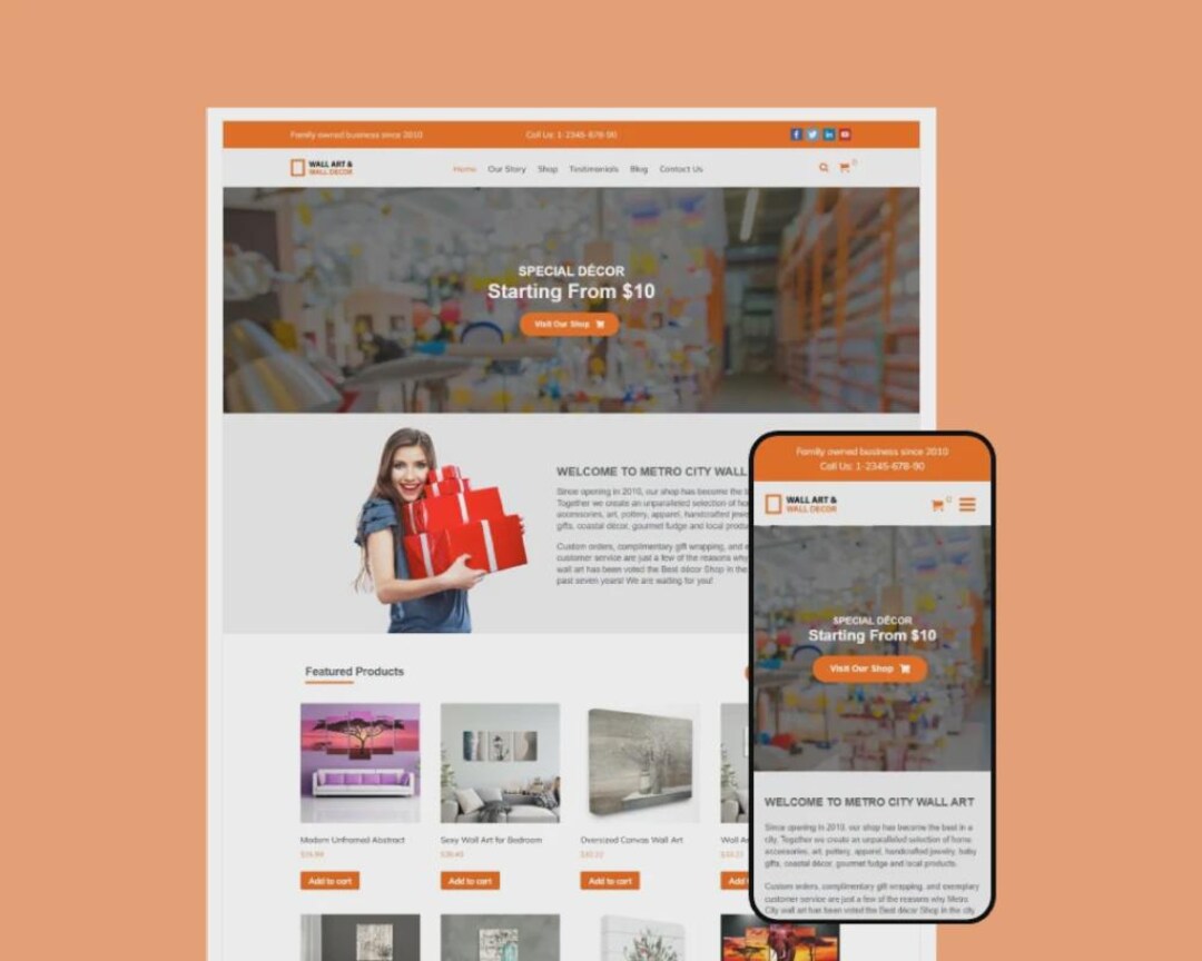 Wall Art Wordpress Theme | Elementor Template - Etsy