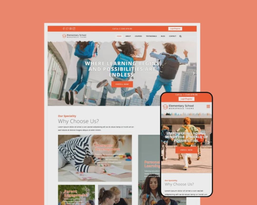 Elementary School Wordpress Theme | Elementor Template - Etsy