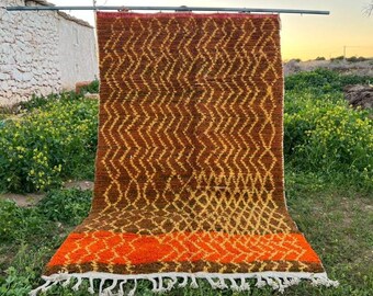 Moroccan Azilal Wool Rug – Handwoven Tribal Carpet, Abstract Geometric Design, Rustic Boho Home Decor- Azilal rug handmade -Custom area rug.
