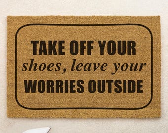 Motivational Brush Door Mat Personalised Front Door Mat Custom Printed First Home Couple's Gift Couple's Home, Personalize Rugs