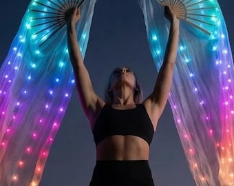 Long Silk Fans with Leds - Aurora Shift | 19