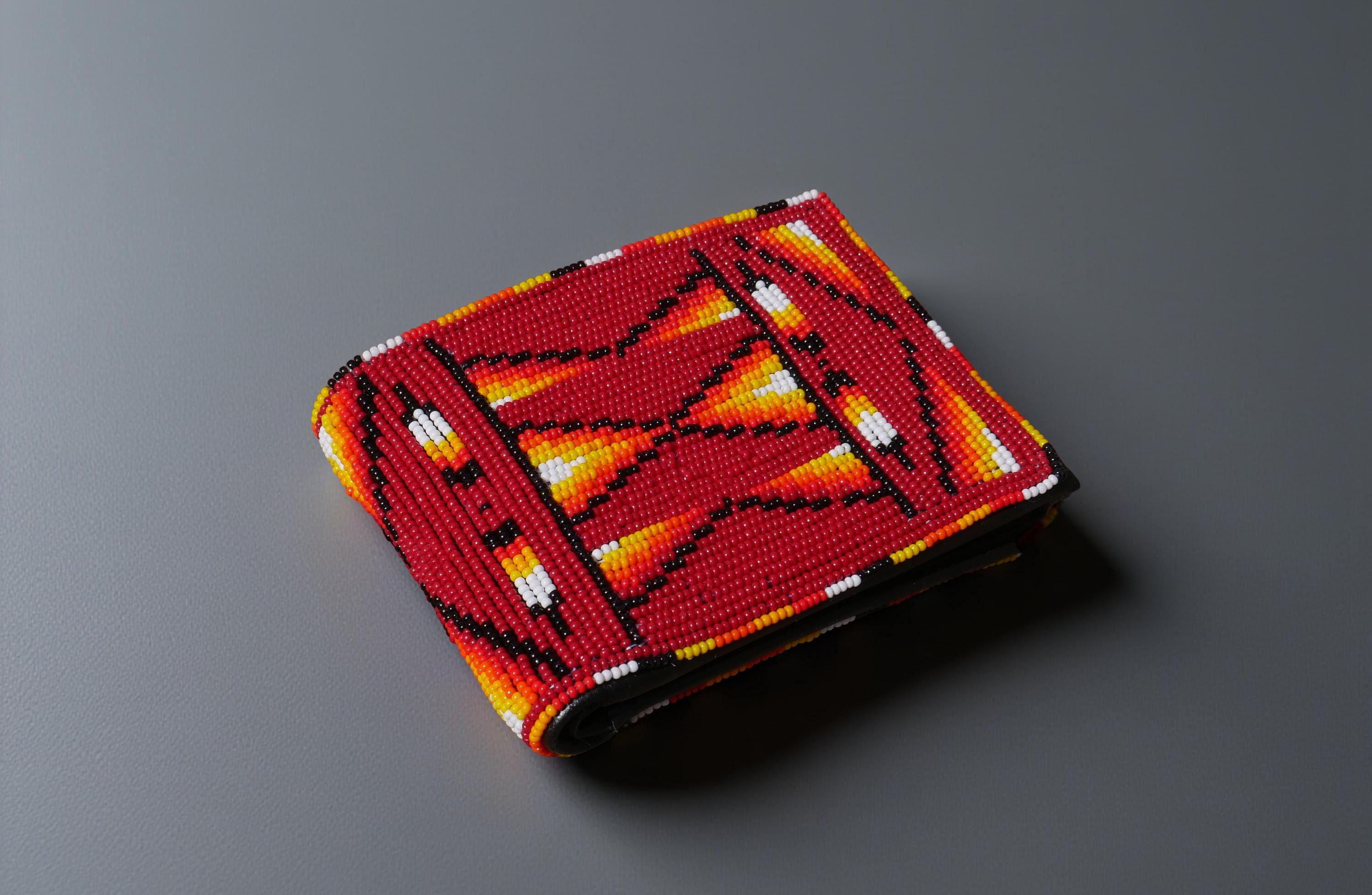 Native Handwallet Handmade Native American Style Beaded Men's Wallet | Bifold Wallet ...