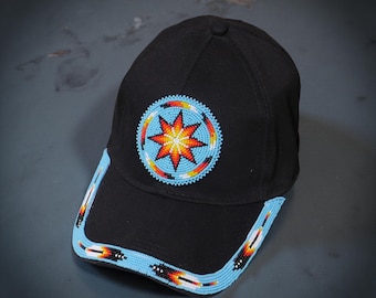 Handmade Beaded Baseball Cap: Native American Style, Southwestern Boho