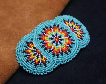 Handmade Beaded Butterfly Barrette: Native American Hair Clip