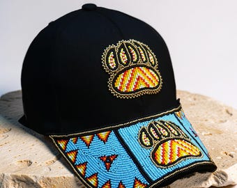 Handgemachte Vollrand Perlenarbeit Perlen Baseballkappe - Native American Style