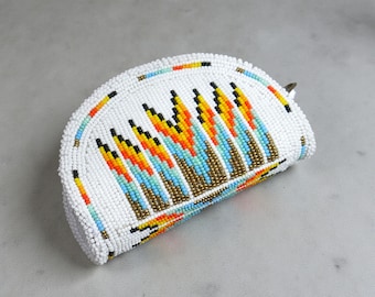 Turquoise Handmade Native American Style Beaded Coin Purse Small Beaded Pouch Gift for her