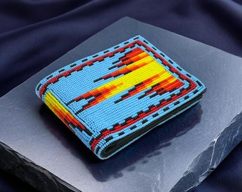 Handmade Native American Style Beaded Men's wallet | Bifold Wallet | Gift for him