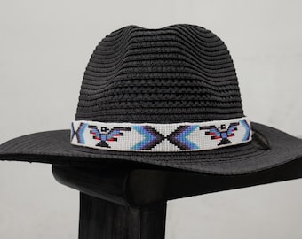 Handmade Native American Beaded Hatband Headband | southwestern | Aztec