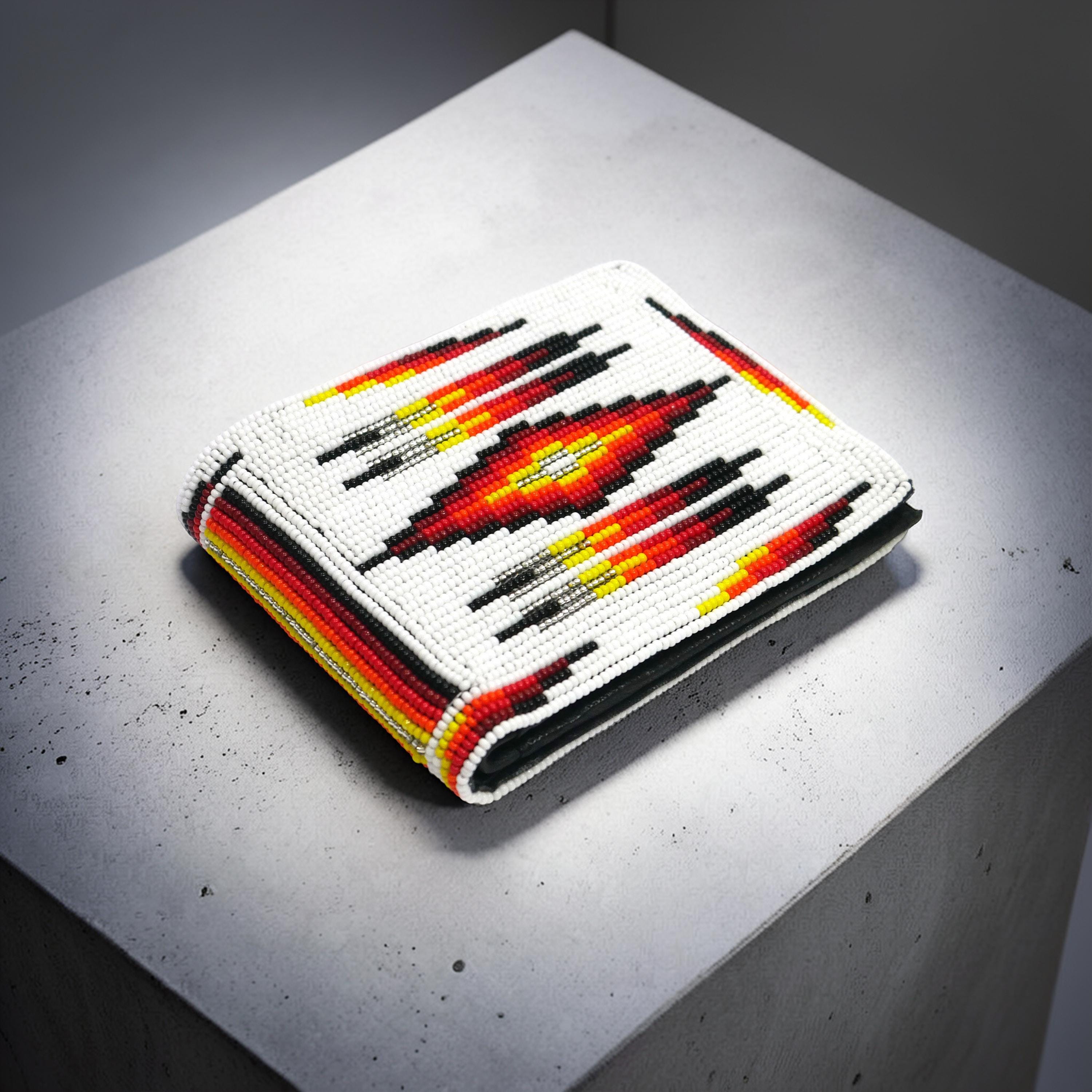 Native Handwallet Handmade Native American Style Beaded Men's Wallet | Bifold Wallet ...