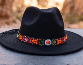 Handmade Native American Beaded Hatband Headband | southwestern | Aztec