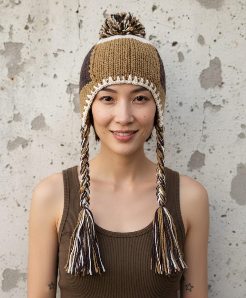 Vtg Woven Lace Pom Pom Headband Hat Crochet Vintage Lace Pompom Hat Free Pattern - Crochet For You main image 4
