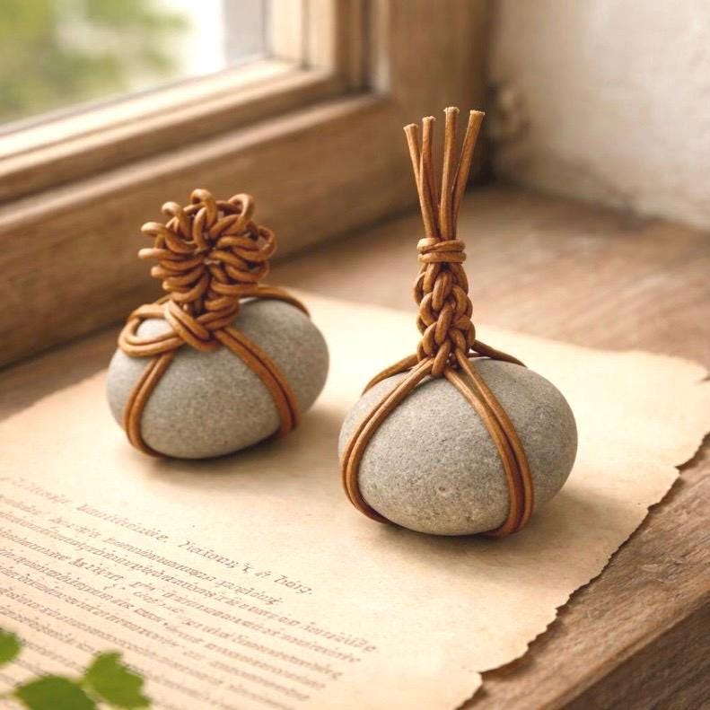Japanese Sekimori Stone Set of 2 – Twin Protection Amulet, Zen