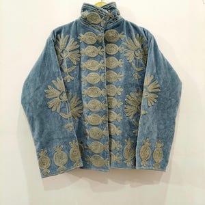 Embroidered Velvet Jacket | Handmade Short Bohemian Festival Coat