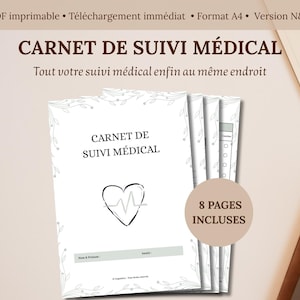 印刷可能な医療追跡ブック - 予約、治療、検査を整理するためのA4 PDF健康プランナー