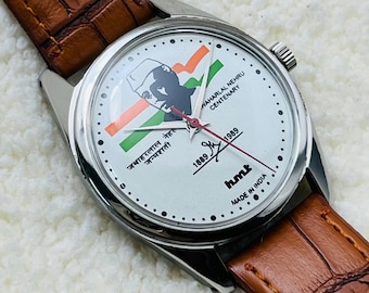 Vintage HMT Mechanical Watch: Manual-Winding White Dial 17Jewels Made In India