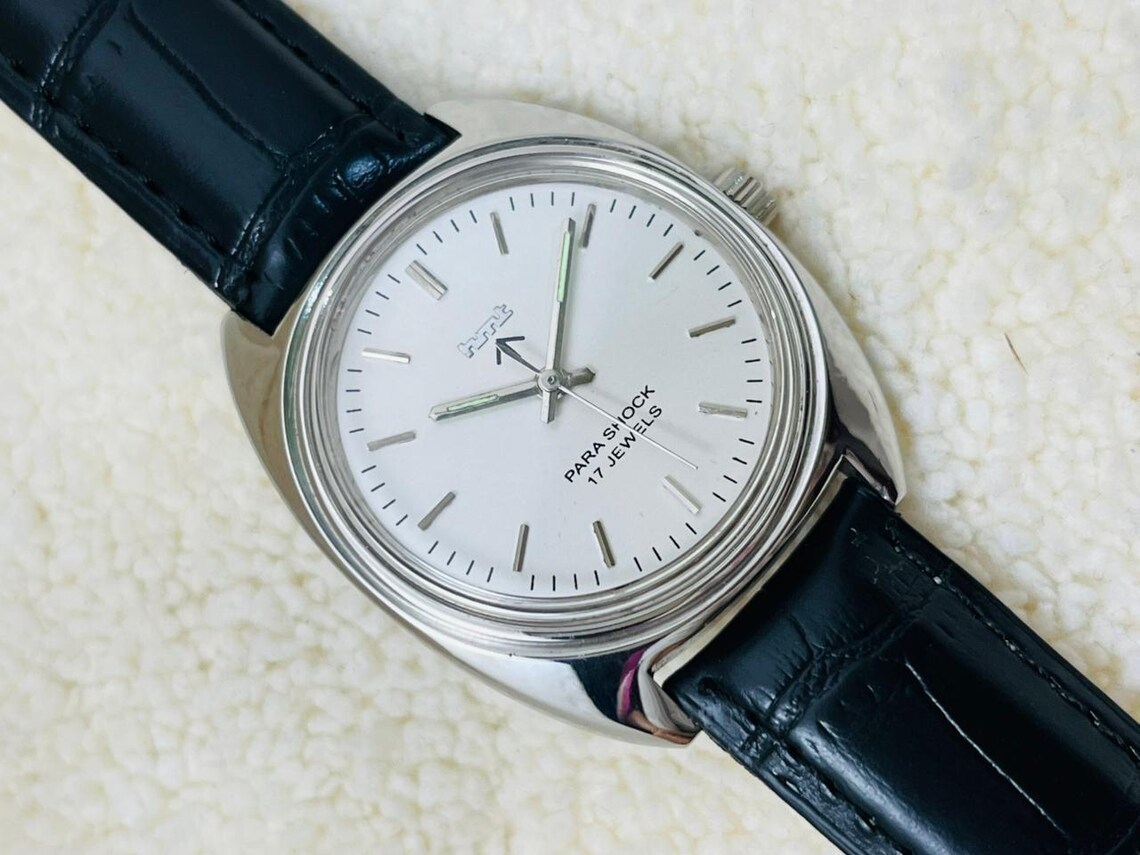 Vintage HMT Arrow White Dial Mechanical Watch: 17 Jewels Manual-Winding Made In India, foto 4 de 5