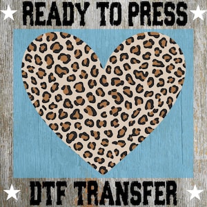Leopard Heart Ready to Press: Valentine Heart Heat Transfer, Trendy Valentines Day Dtf