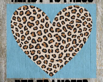 Leopard Heart Ready to Press: Valentine Heart Heat Transfer, Trendy Valentines Day Dtf