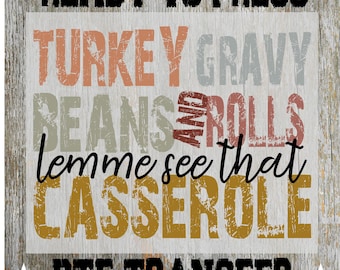 Thanksgiving Turkey Casserole Ready to Press DTF Transfer