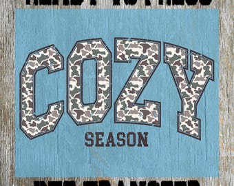 Cozy Season Camo Ready to Press: Retro Fall Camo Heat Transfer, Trendy Autumn Dtf