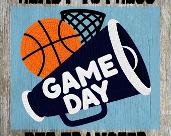 Game Day Ready to Press: Faux Yarn Basketball Heat Transfer, Crochet Basketball Design Dtf