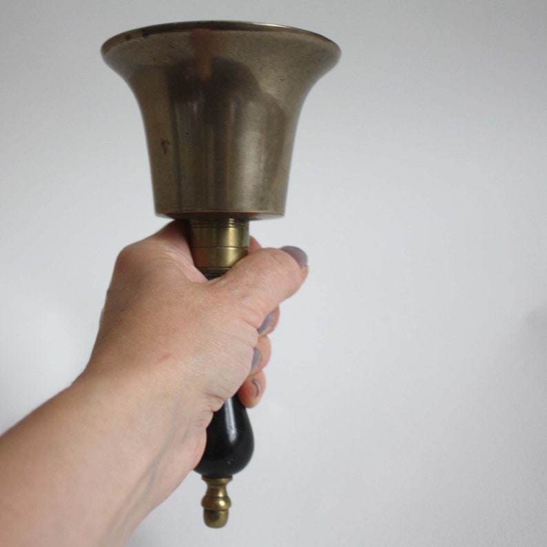 Vintage school bell. Loud ringer hand held bell from brass Etsy