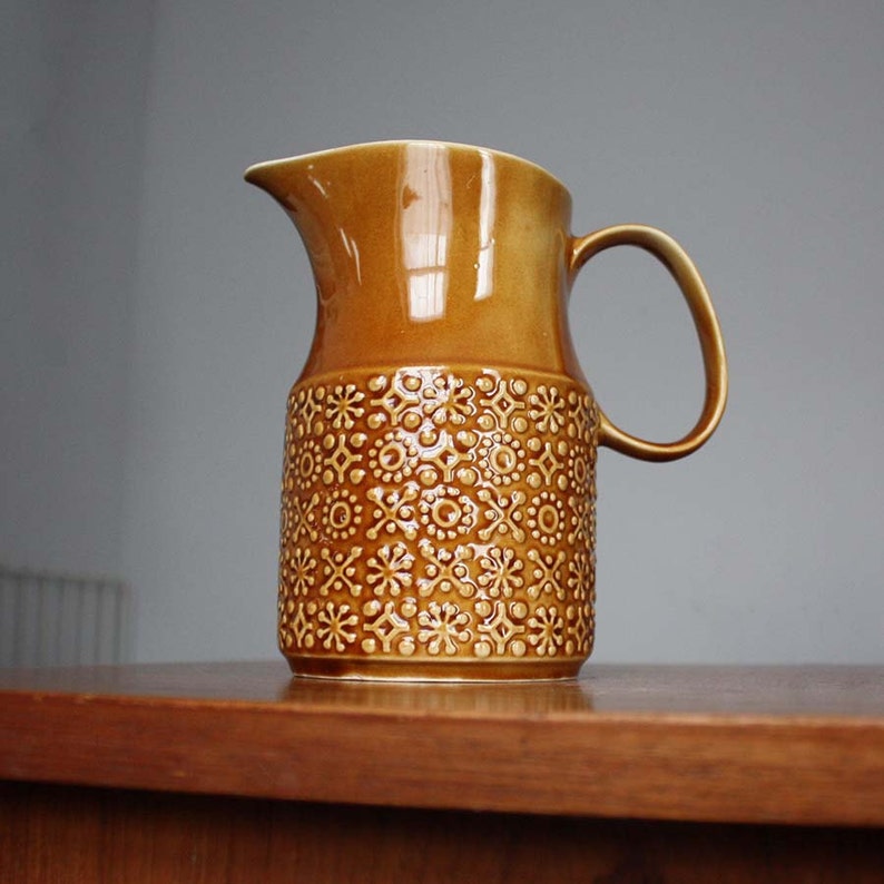Large Vintage Yellow Milk Jug / Water Pitcher. Connemara by Etsy