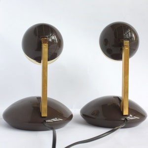 Pair of 1970s Telescopic Table Lamps. Eichhoff Type E3371. Space Age 1970s design. Brown, gold image 6